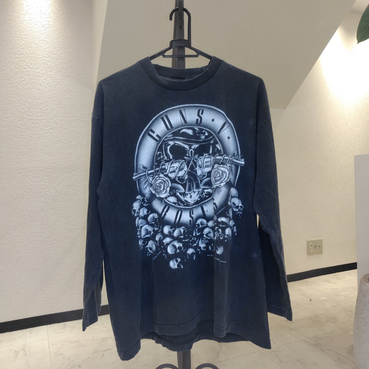当時物 GUNS N' ROSES ガンズアンドローゼス Tシャツ ロンT ロックT サイズL 長袖 黒 拍卖