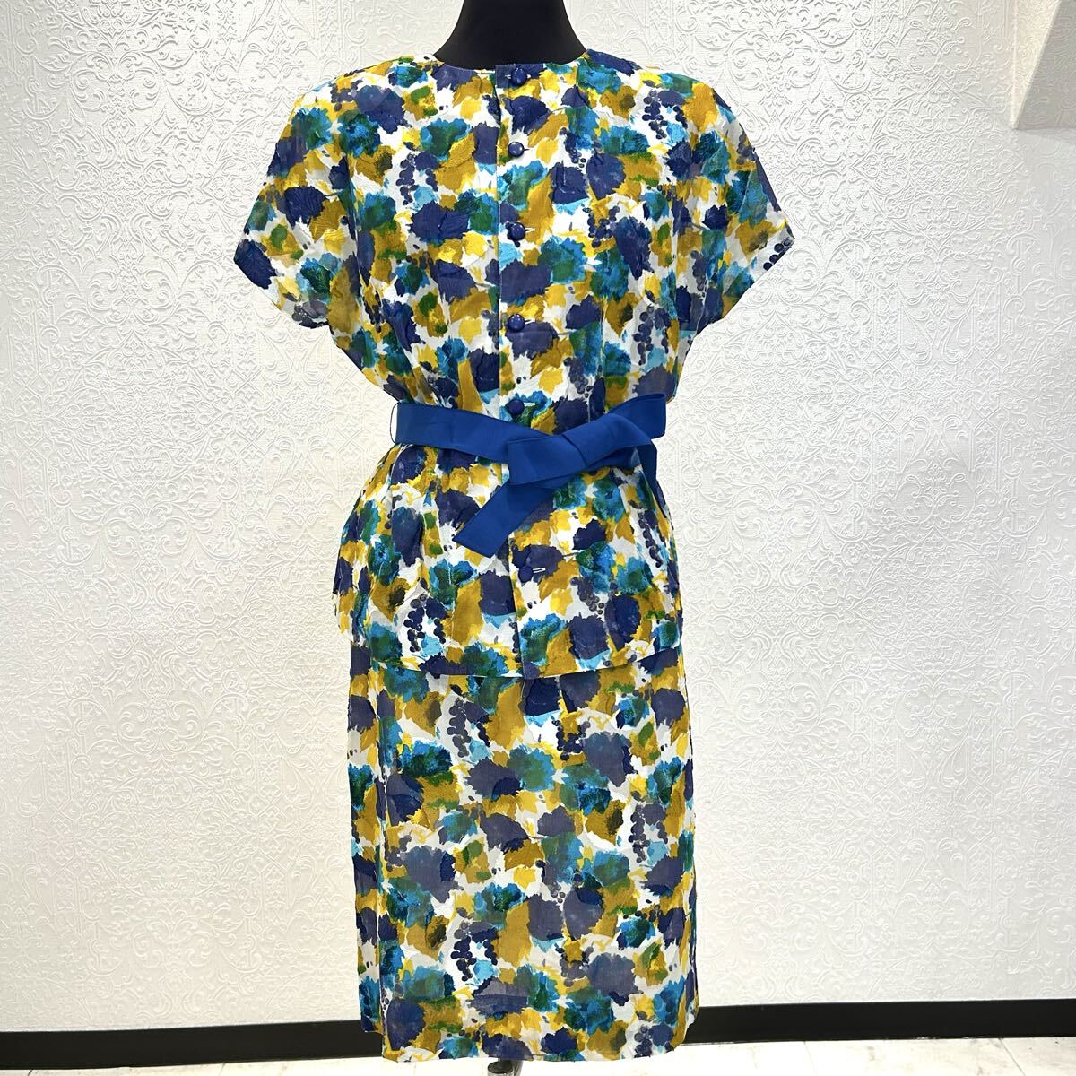 ジュンアシダ jun ashida 総柄 セットアップ スカート サイズ 11 花柄 半袖 ドレス拍卖