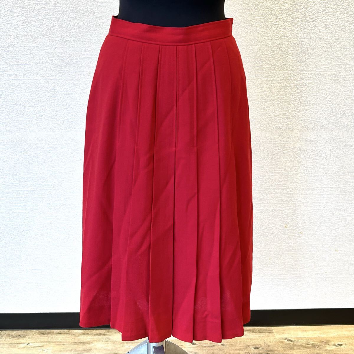 クロエ Chloe プリーツ スカート 赤 サイズ 42 XL ひざ丈 ひざ下丈 レディース ボトムス レッド拍卖