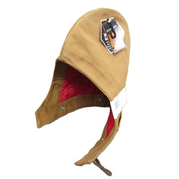 ★USA製★ Carhartt ダック地 フード 単体 後付け 裏地 キルティング 帽子 ブラウン 未使用品 カーハート 古着 ビンテージ 5O0205拍卖