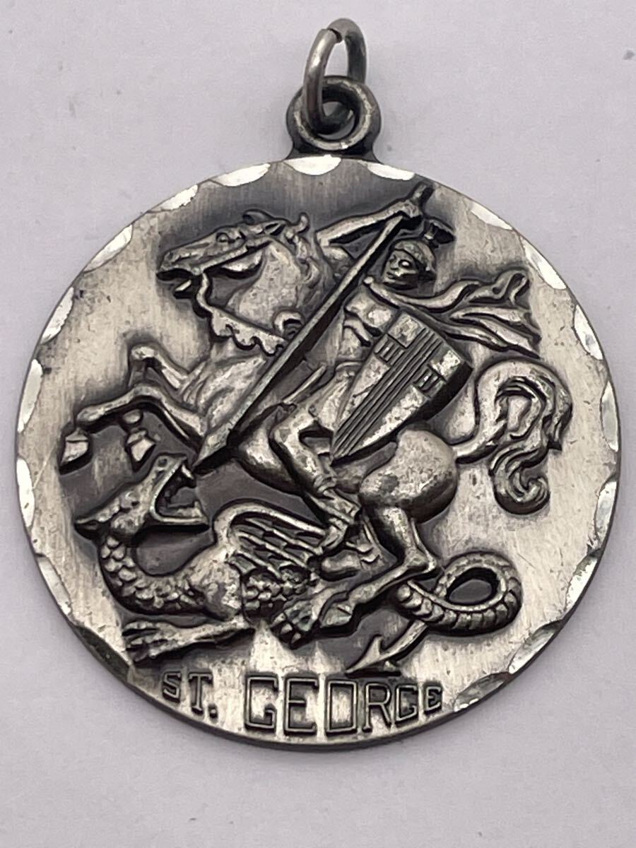 STERLING SILVER 聖ゲオルギオス St. George メダル ペンダントトップ 13.4g拍卖
