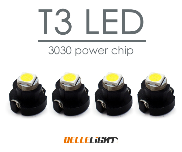 4個 T3 LED ハイパワーSMD採用 白 ミニベース メーター球 エアコン球 ダッシュボードパネル内 3030チップ ホワイト 12V用 PX021 代引き拍卖