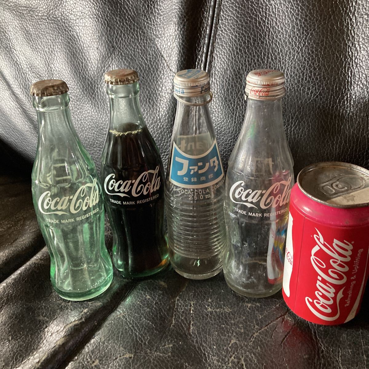 当時物ファンタ コカコーラ3本 コーラあたり缶5本セット ボトルガラス製 缶スチール製 空き瓶 昭和レトロ 世田谷ベース マッコイCoca-Cola拍卖