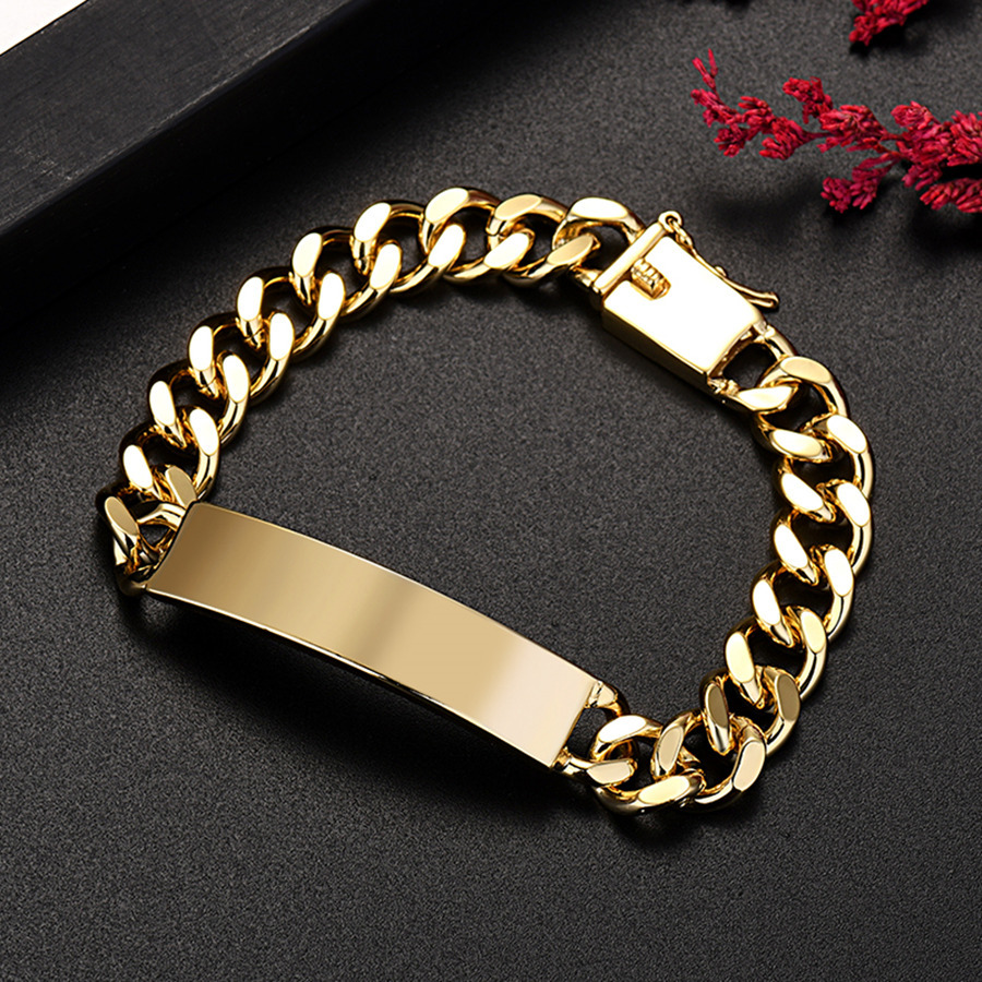 10mm幅【18k Gold Plated】 喜平 ゴールドブレスレット 金 メンズ レディース ブレスレット バングル 巾着入 贈り物に拍卖