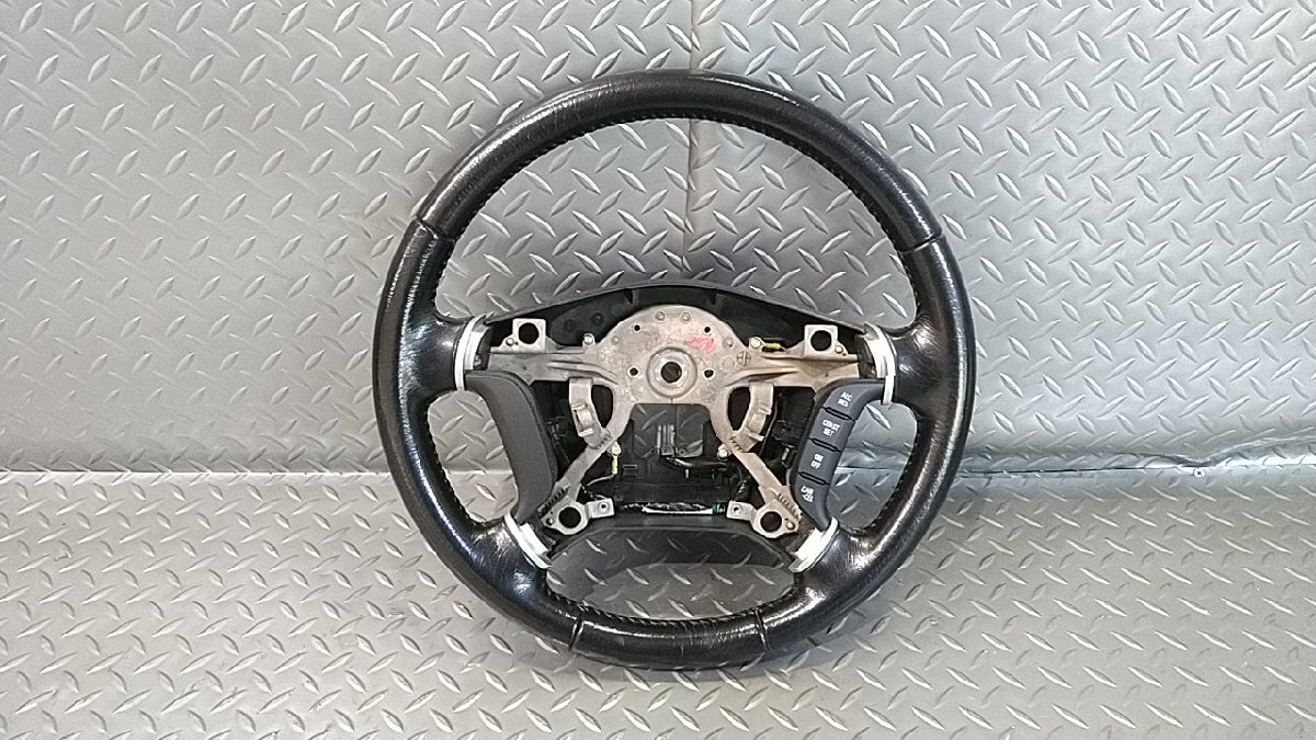 CV2W デリカD5 ステアリング/ハンドル パドルシフト付 レザー トリムNo.09X拍卖