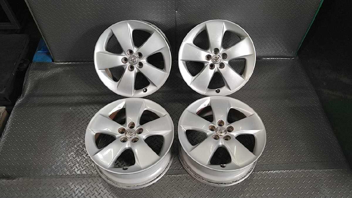 トヨタ純正 アルミホイール4本セット 17インチ×7J+50 5穴 PCD100 ハブ径約5.4㎝ センターキャップ付き プリウス拍卖