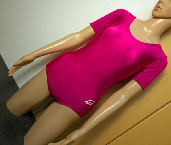 中古品☆Mizunoミズノ♪美津濃光沢ツルツルデザインレオタードLサイズ 水着&レオタード3着まで同梱可 出品商品10点落札送料無料拍卖