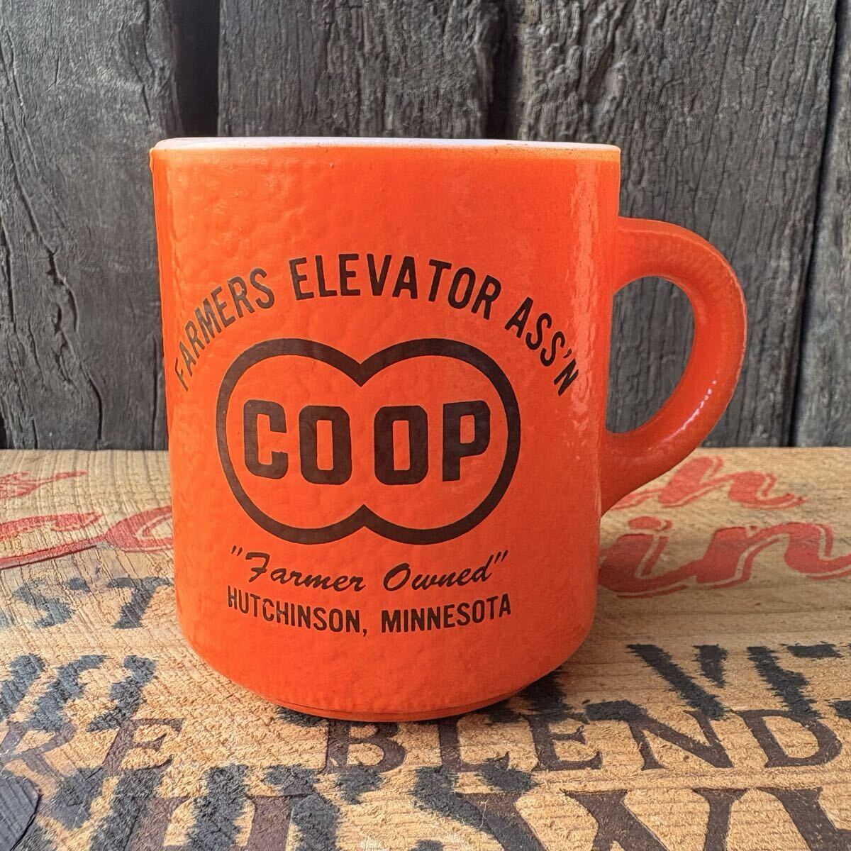 【USA vintage】 COOP Hazel Atlas mug 2 ミルクガラス マグカップ アドバタイジング アメリカビンテージ拍卖