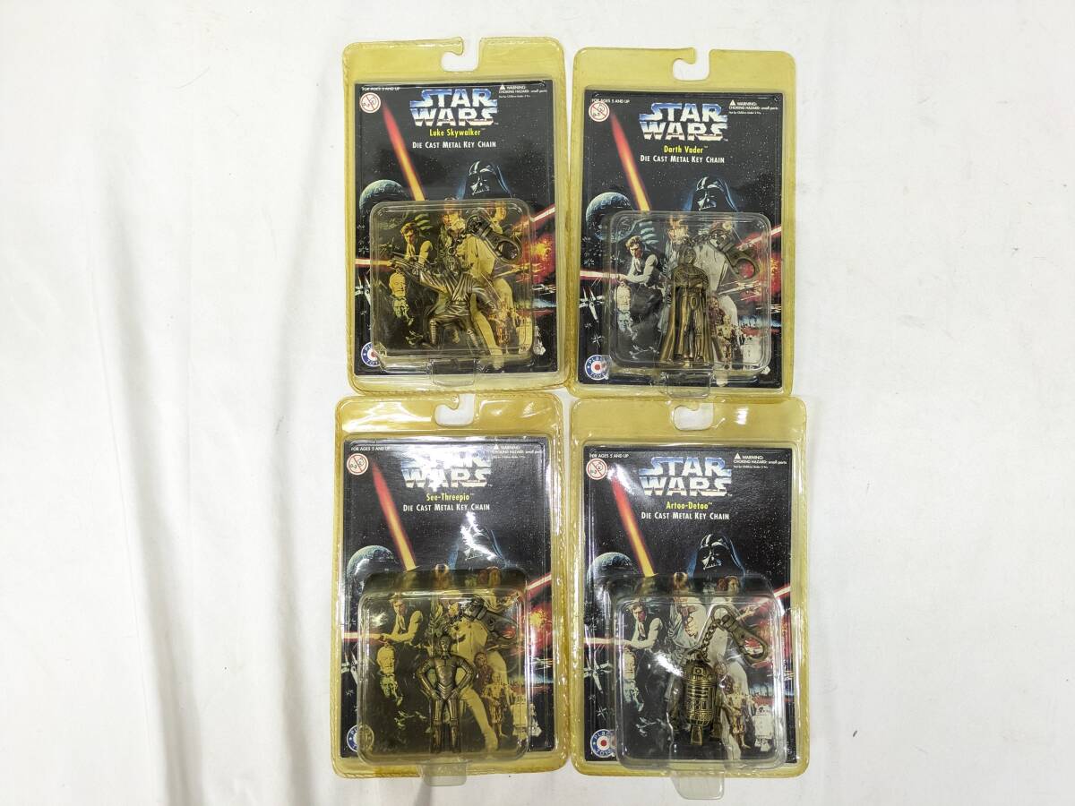 O12IV)スターウォーズ STAR WARS キーホルダー R2D2 C3PO ダース・ベイダー ルーク・スカイウォーカー 1996年 PLACO TOYS 拍卖