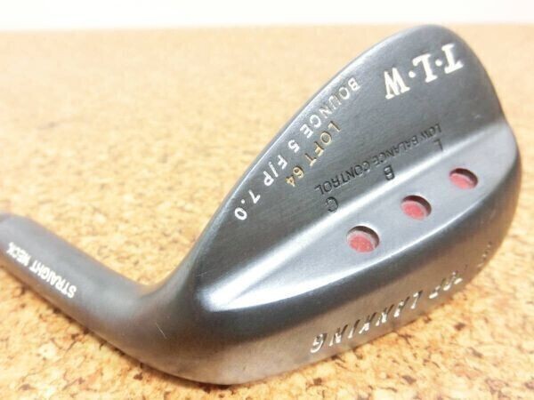 ♪TOP LANKING トップランキング T.L.W BOUNCE 5 F/P 7.0 STRAIGHT NECK ウェッジ 64° 純正スチールシャフト FLEX-? 中古品♪F1804拍卖