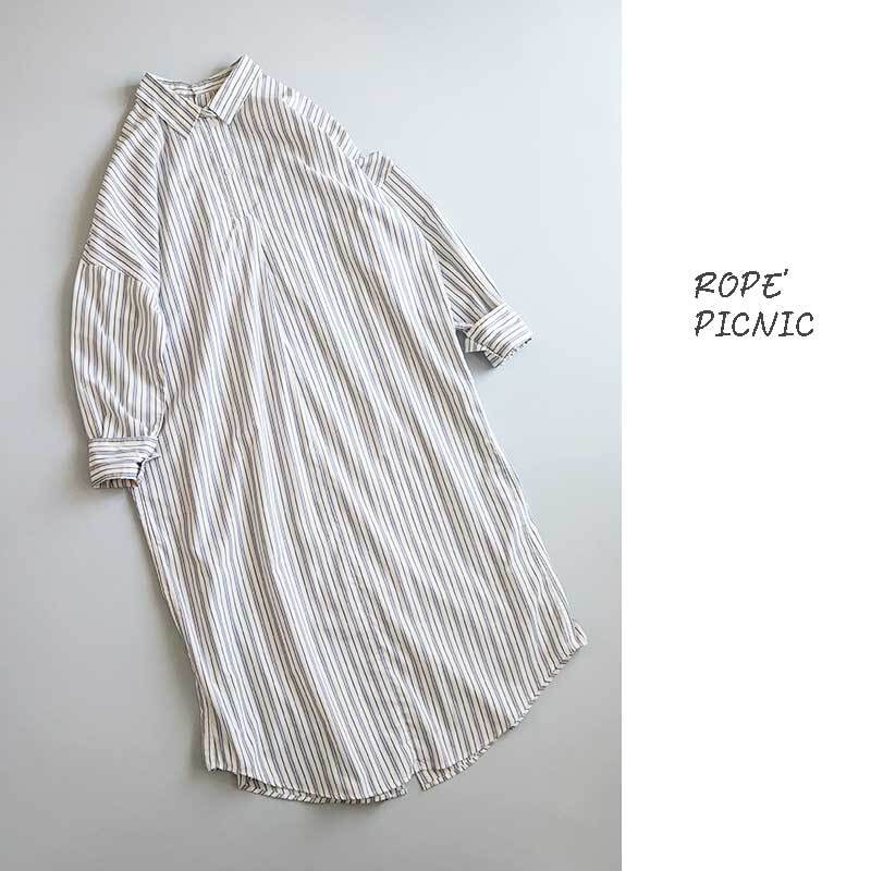 0741◆ロペピクニック シャツワンピース ストライプ ROPE' PICNIC拍卖