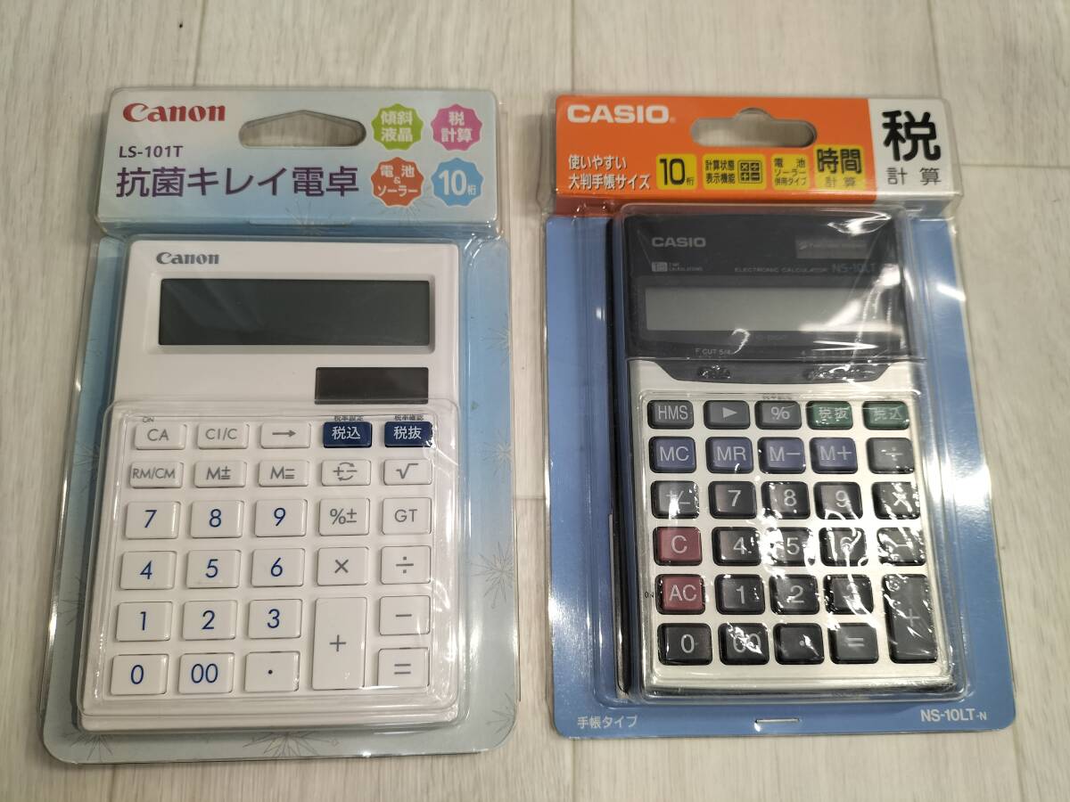 電卓未開封品 canon ls-101t/casio ns-10lt-n セット拍卖
