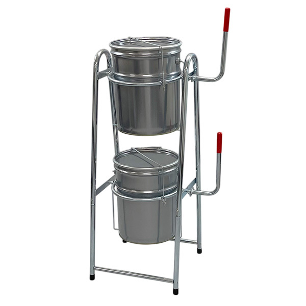ペール缶スタンド 2段式 缶が落下しない メッキ仕様 4702拍卖