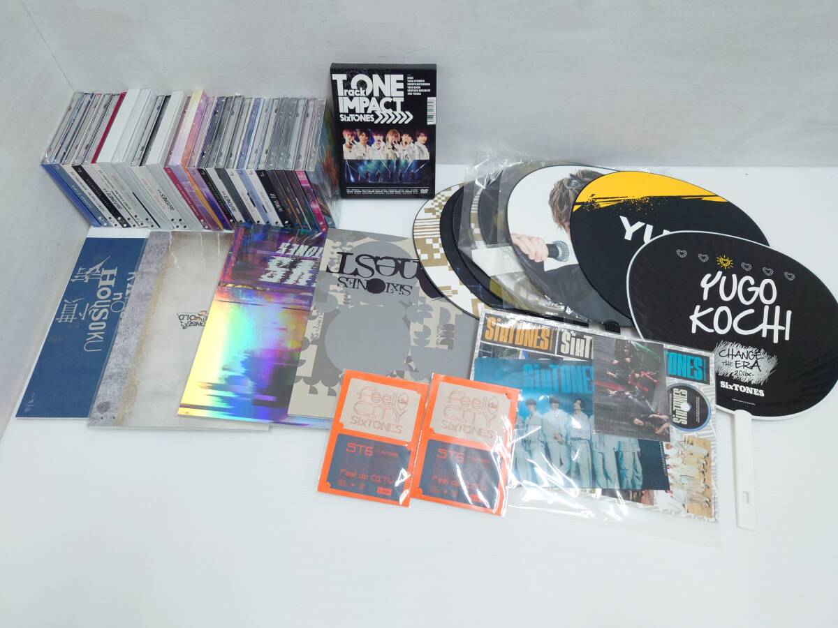 cd14)SixTONES CD DVD Blu-rayグッズセット/GONG 3形態 未開封 特典付き/うちわ 高地多め拍卖