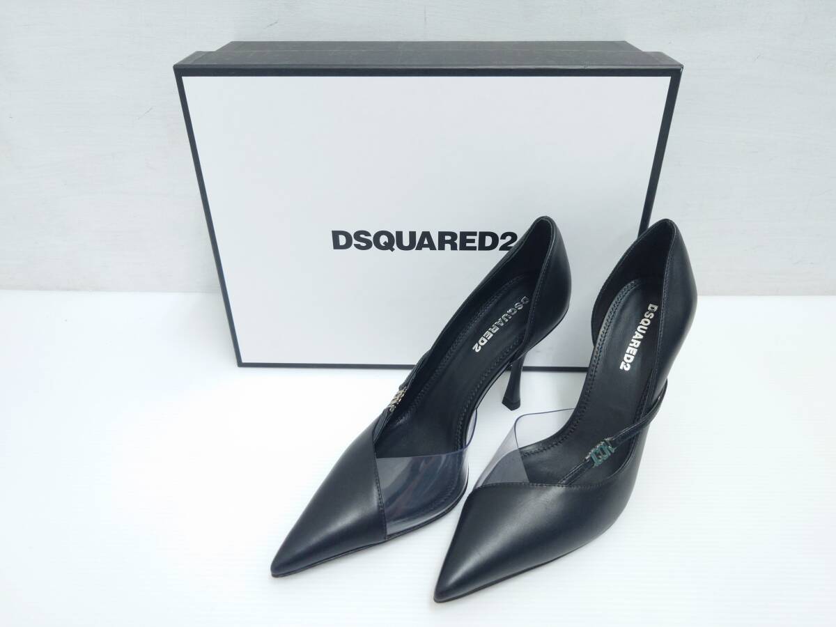 lf67) DSQUARED2 ディースクエアード パンプス ヒール サイズ36 牛革 S83PP0101 SJ01500001FW23 イタリア製拍卖