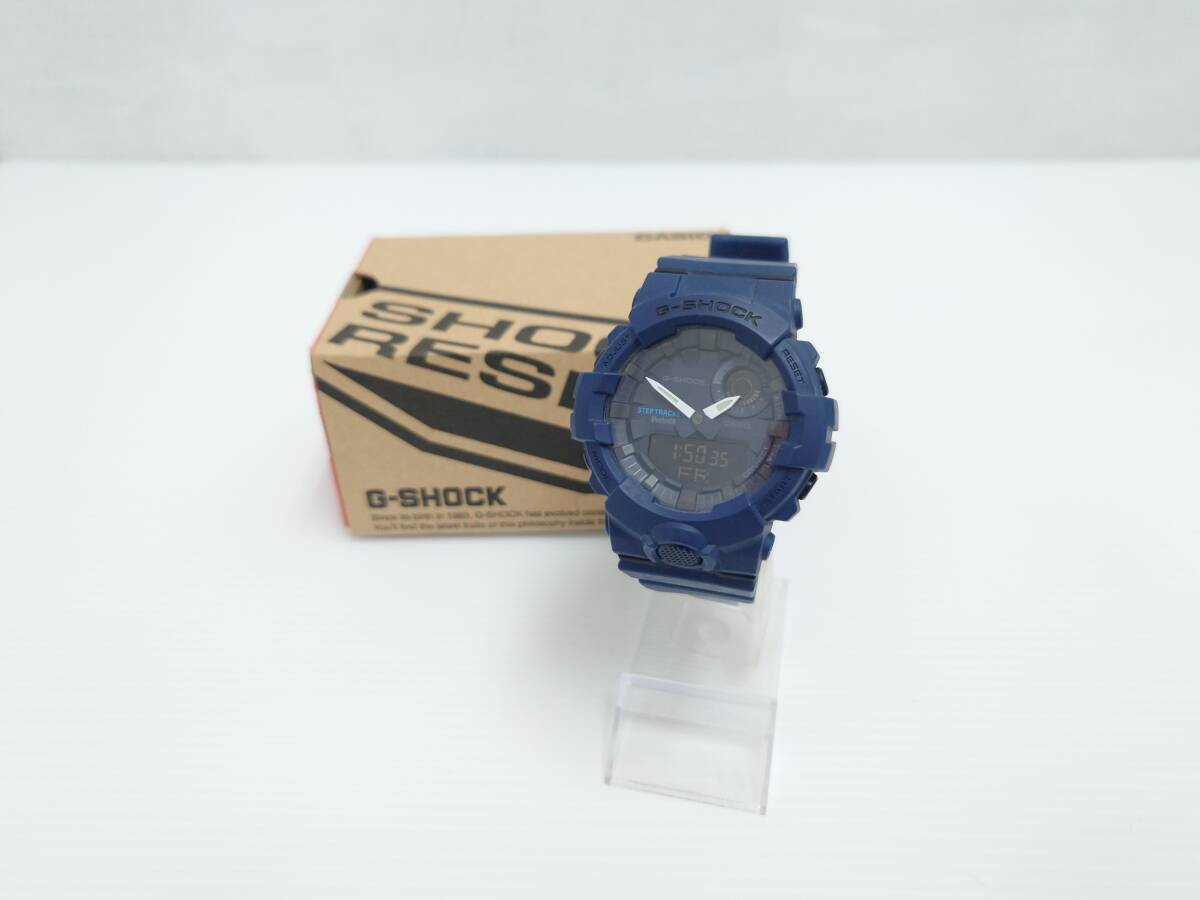 za72) CASIO カシオ G-SHOCK Gショック GBA-800 クオーツ モバイルリンク機能 Bluetooth メンズ 腕時計 ネイビー拍卖