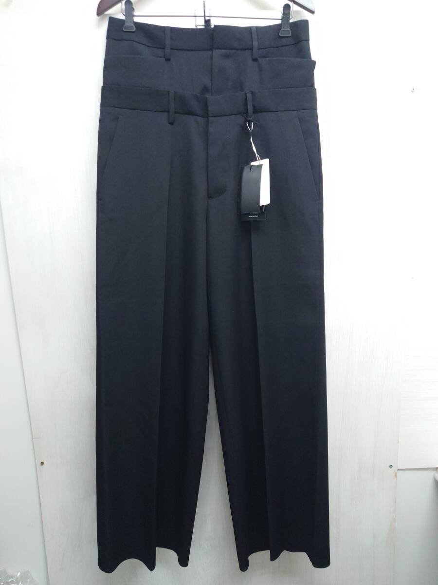 lf69) DSQUARED2 ディースクエアード Twin Pack Pant レイヤード スラックス パンツ S72KA1212 S78136 サイズ38 ウール100% レディース拍卖