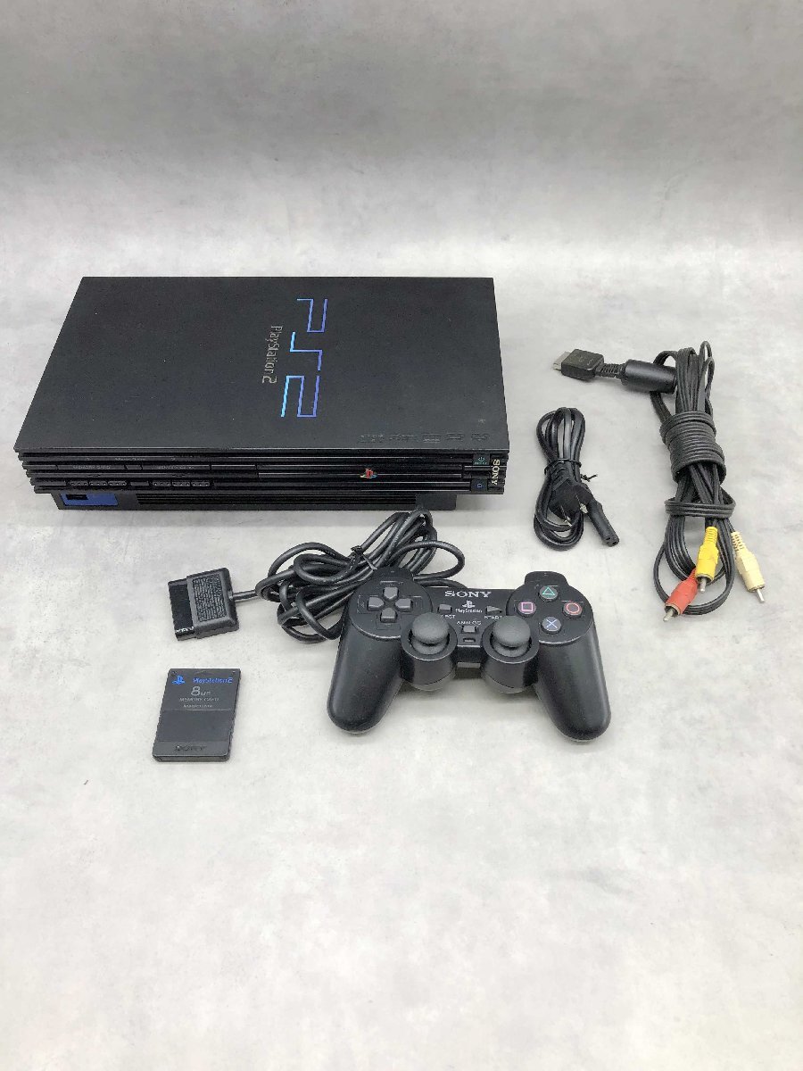 PS2 一式 【GM22】本体 SCPH-50000 コントローラー SCPH-10010 アダプター メモリーカード ゲーム機 据え置き型 動作品 250819拍卖