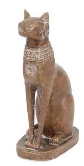 輸入雑貨 バステト像 ネコ 女神 置物 リビングスタジオ 直輸入 エジプト 神話 ブバスティスの女主 オブジェ アンティーク シャビー 1815拍卖