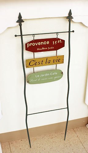 輸入雑貨 ガーデンプレート ステッカー ガーデンオーナメント リビングスタジオ 直輸入 アイアン シャビーシック 道しるべ オブジェ 7133拍卖