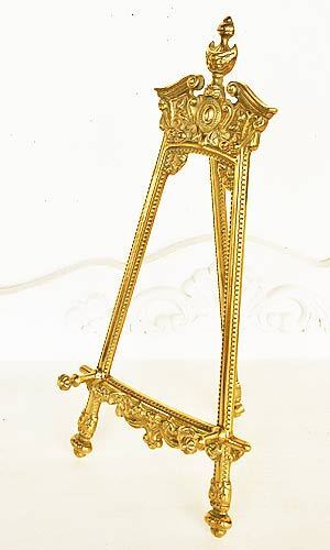 イタリア製 輸入雑貨 イーゼル 置物 真鍮 ブラス 絵皿スタンド リビングスタジオ 直輸入 ロココ バロック スティーラ C3-1237 送料無料拍卖