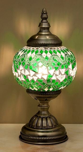 輸入雑貨 ジョルダン モザイクランプ テーブルランプ リビングスタジオ グリーン ステンド ステンドグラス風 オリエンタル T003-3 送料無料拍卖