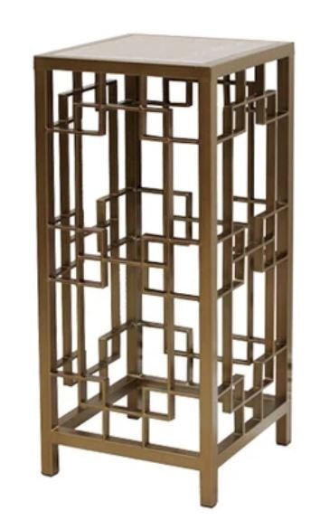 輸入家具 花台 フラワースタンド アイアン ブロンズ 大理石 リビングスタジオ 直輸入 モダン クラシック アンティーク AJ-444-2-G 送料無料拍卖