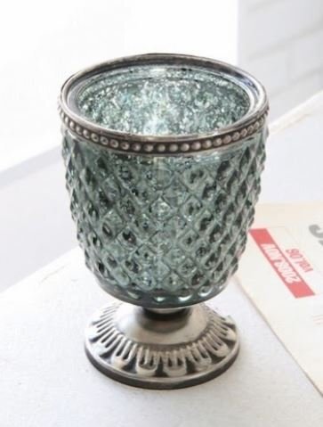 輸入雑貨 メタルリングカップベース サックス ガラスポット ベース コベントガーデン CoventGarden アンティーク ヨーロピアン SV-34拍卖