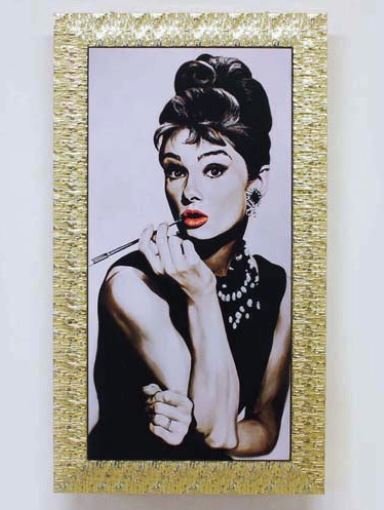 イタリア製 輸入雑貨 アートフレーム オードリーヘップバーン Audrey Hepburn リビングスタジオ 直輸入 ゴールド額 5000-130G 送料無料拍卖