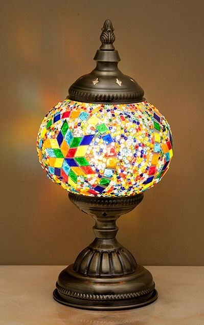 輸入雑貨 ジョルダン モザイクランプ テーブルランプ リビングスタジオ カラフル ステンド ステンドグラス風 オリエンタル T003-1 送料無料拍卖