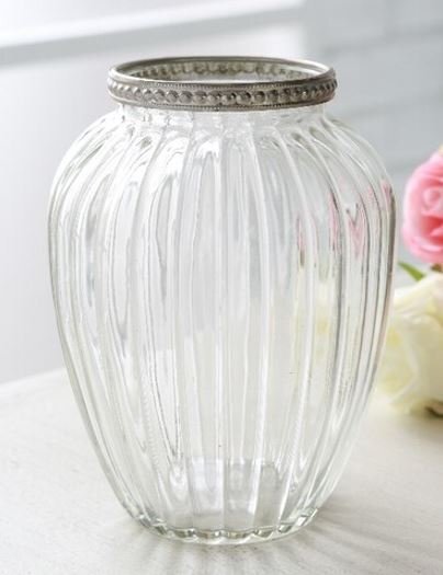 輸入雑貨 リムリング トールベース 花瓶 アンティーク コベントガーデン CoventGarden ガラス ヨーロピアン シャビーシック SV-11拍卖