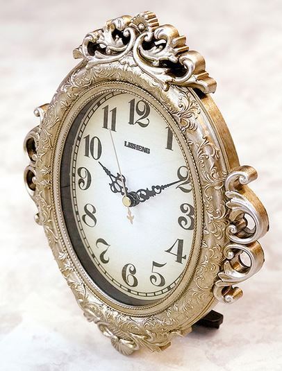 輸入雑貨 ビクトリアンパレス テーブルクロック ネグレスコ S 卓上時計 壁掛け兼用 アンティーク ロココ クラシック LS-PC012NY拍卖