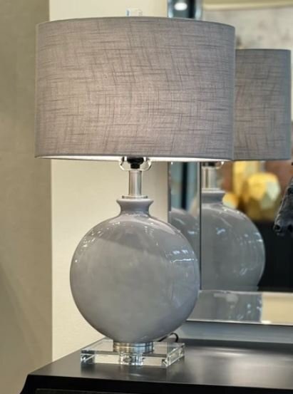 輸入雑貨 テーブルランプ テーブルスタンド グレー 陶器 リビングスタジオ 直輸入 セラミック クリスタル モダン AC-2530 送料無料拍卖