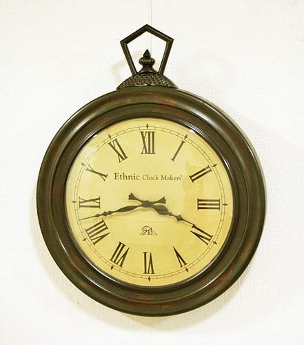 輸入雑貨 ウォールクロック 壁掛け時計 木製 アイアン リビングスタジオ 直輸入 アンティーク シャビーシック クラシック 306026 送料無料拍卖