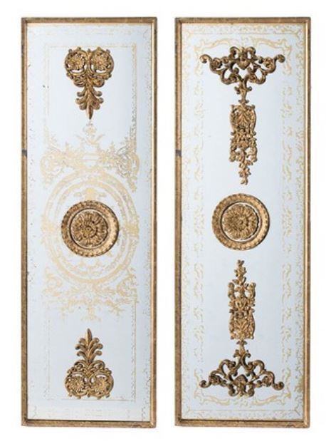 輸入雑貨 ミラー デコレーション クラシック リビングスタジオ 直輸入 壁飾り アンティーク シャビーシック 姫系 ロココ 85374WD 送料無料拍卖