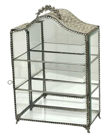 輸入雑貨 ショーケース アクセサリーキャビネット リビングスタジオ 直輸入 ジュエリーケース 飾り棚 アンティーク 87136CT-SV 送料無料拍卖