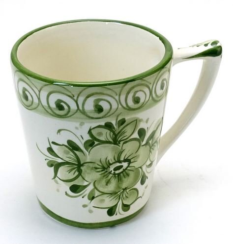 ポルトガル製 輸入雑貨 マグカップ コーヒーカップ リビングスタジオ 直輸入 グリーン アズレージョ 陶器 アルコバサ 姫系 PFA-26G拍卖