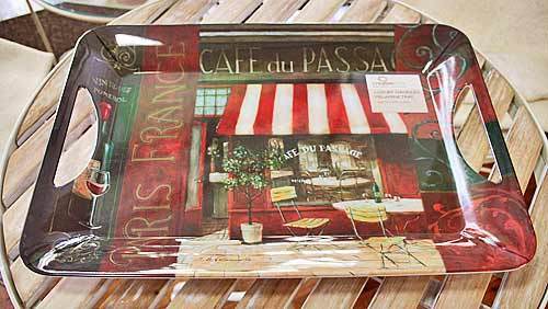 輸入雑貨 ラージトレー 小道のカフェ Cafe Du Passage Creativetops クリエイティブトップス 英国 パリ カフェ フレンチ TRLH-1281拍卖