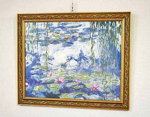 イタリア製 輸入雑貨 額絵 アートフレーム モネ 睡蓮 印象派 リビングスタジオ 直輸入 オランジュリー Liberty lib-558-73mo 送料無料拍卖