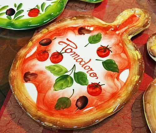 イタリア製 輸入雑貨 壁飾り カッティングボード ピザ トマト Pizza リビングスタジオ 直輸入 絵皿 バッサーノ ハンドメイド BRE-1777T拍卖