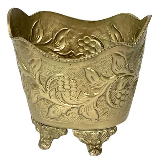 輸入雑貨 フラワーポット プランター 小物入れ 真鍮 ゴールド リビングスタジオ 直輸入 フレンチ イタリアン 87148PL-GD 送料無料拍卖