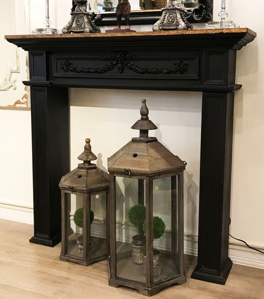 輸入家具 マントルピース コンソール 暖炉 ブラック 彫刻 シャビーシック アンティーク フレンチ イタリア 重厚 姫系 SS-74-RB 送料無料拍卖