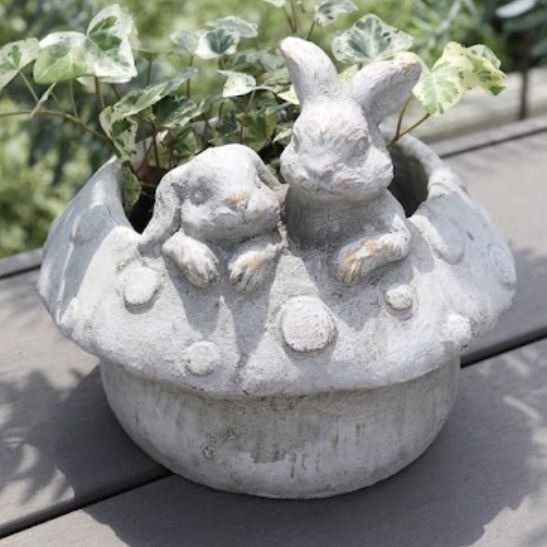 輸入雑貨 ラビットマッシュポット ウサギ フラワーポット コベントガーデン CoventGarden プランター シャビーシック ナチュラル PR-05拍卖