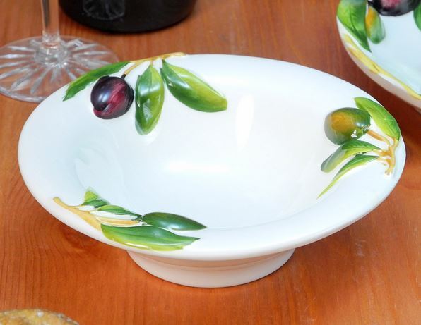 イタリア製 輸入雑貨 ミニボウル サラダ フルーツ 16cm オリーブ 陶器 リビングスタジオ 直輸入 デザート アイス バッサーノ BRE-1261-OV拍卖