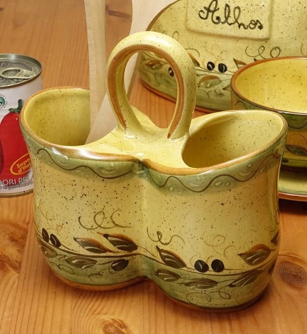 ポルトガル製 輸入雑貨 カトラリースタンド ツールスタンド オリーブ リビングスタジオ 直輸入 グリーン 陶器 PFA-44G-OV 送料無料拍卖