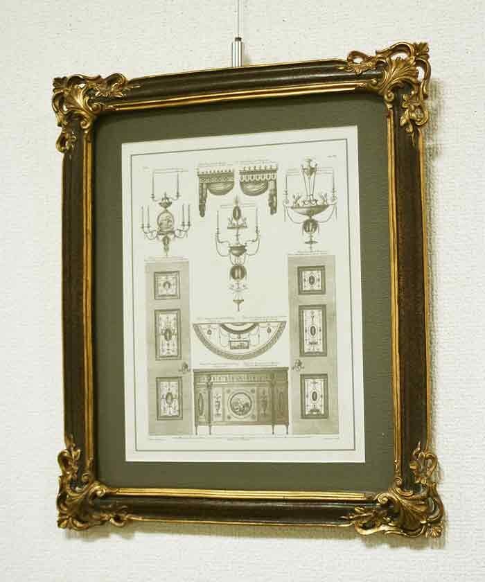 輸入雑貨 額絵 アートフレーム インテリア柄 重厚 リビングスタジオ 直輸入 バロック ロココ エレガント 彫刻 イタリア 姫系 1383217拍卖