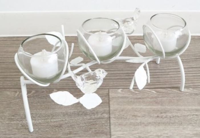 輸入雑貨 キャンドルホルダー フラワーベース アイアン LED付き リビングスタジオ 直輸入 小鳥 小枝 シャビー アンティーク 1502CNC011拍卖