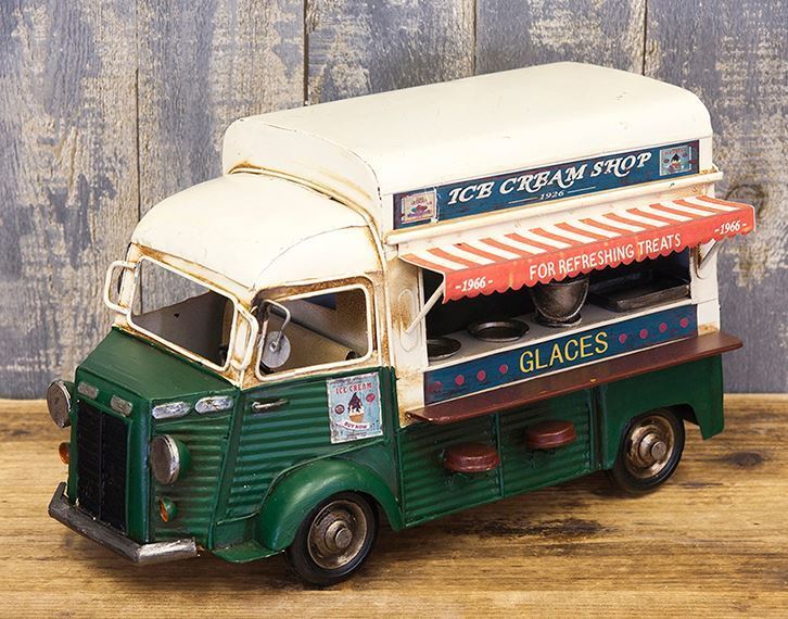 輸入雑貨 置物 移動販売 シトロエン ブリキ ミニカー リビングスタジオ アイスクリーム ビンテージ アンティーク 1904E-7831 送料無料拍卖