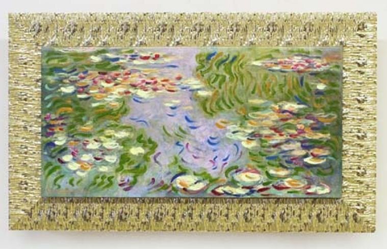 イタリア製 輸入雑貨 額絵 アートフレーム クロード・モネ 睡蓮 リビングスタジオ 直輸入 ゴールド 印象派 ジベルニー 20407-138G 送料無料拍卖