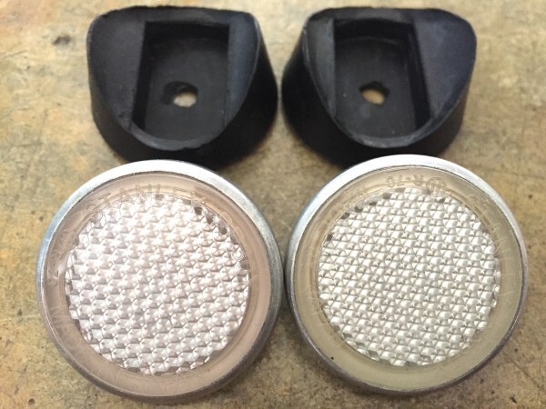 ホンダ フロントフォーク リフレクター 反射板 シャリィ シャリー CHALY CF50 CF70 ST50 ST70 Z50A DAX ダックス 旧車 白 vela_parts 0414拍卖